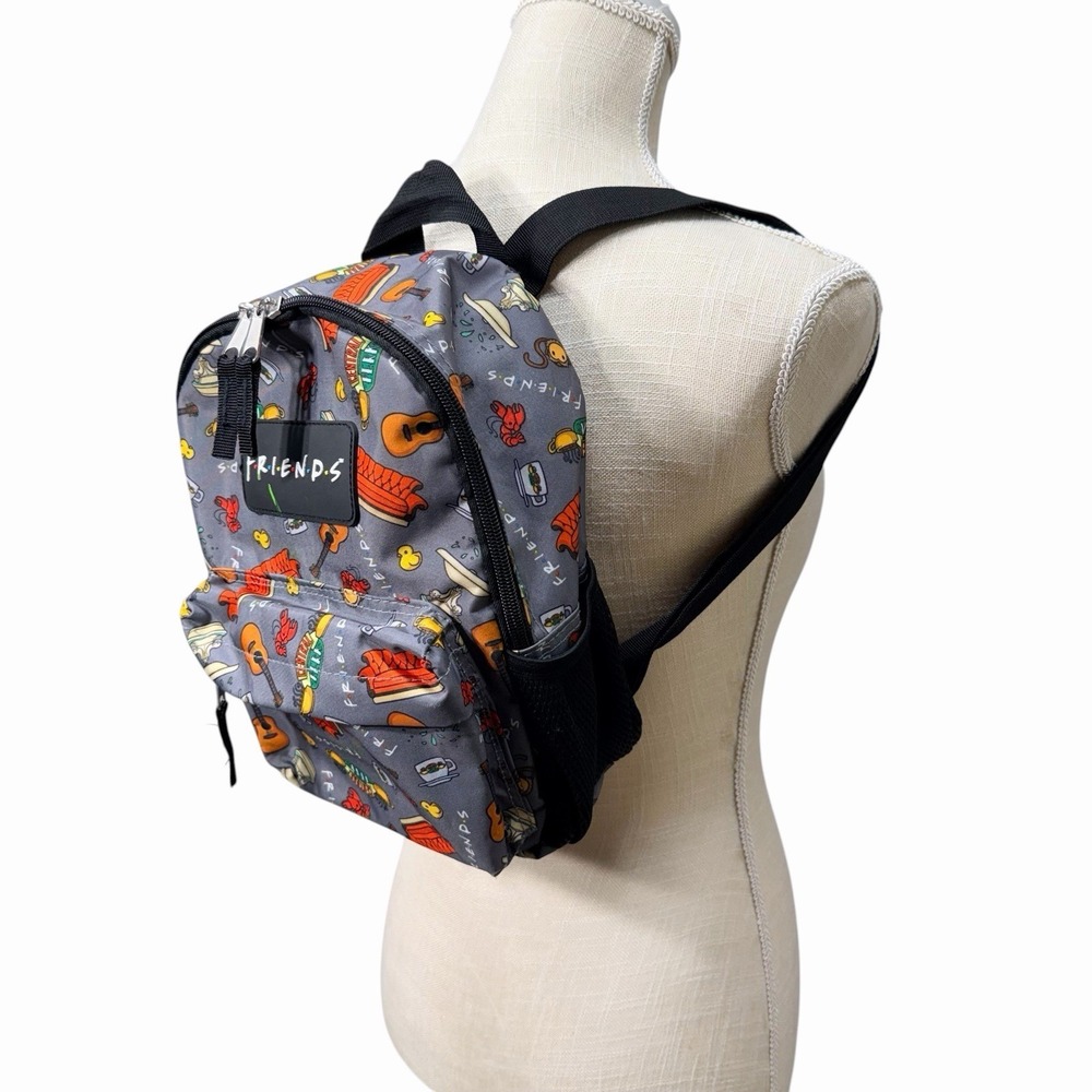 Friends TV Show Mini Backpack Gray Print Lobster Couch Guitar Travel Bag - Picture 5 of 8